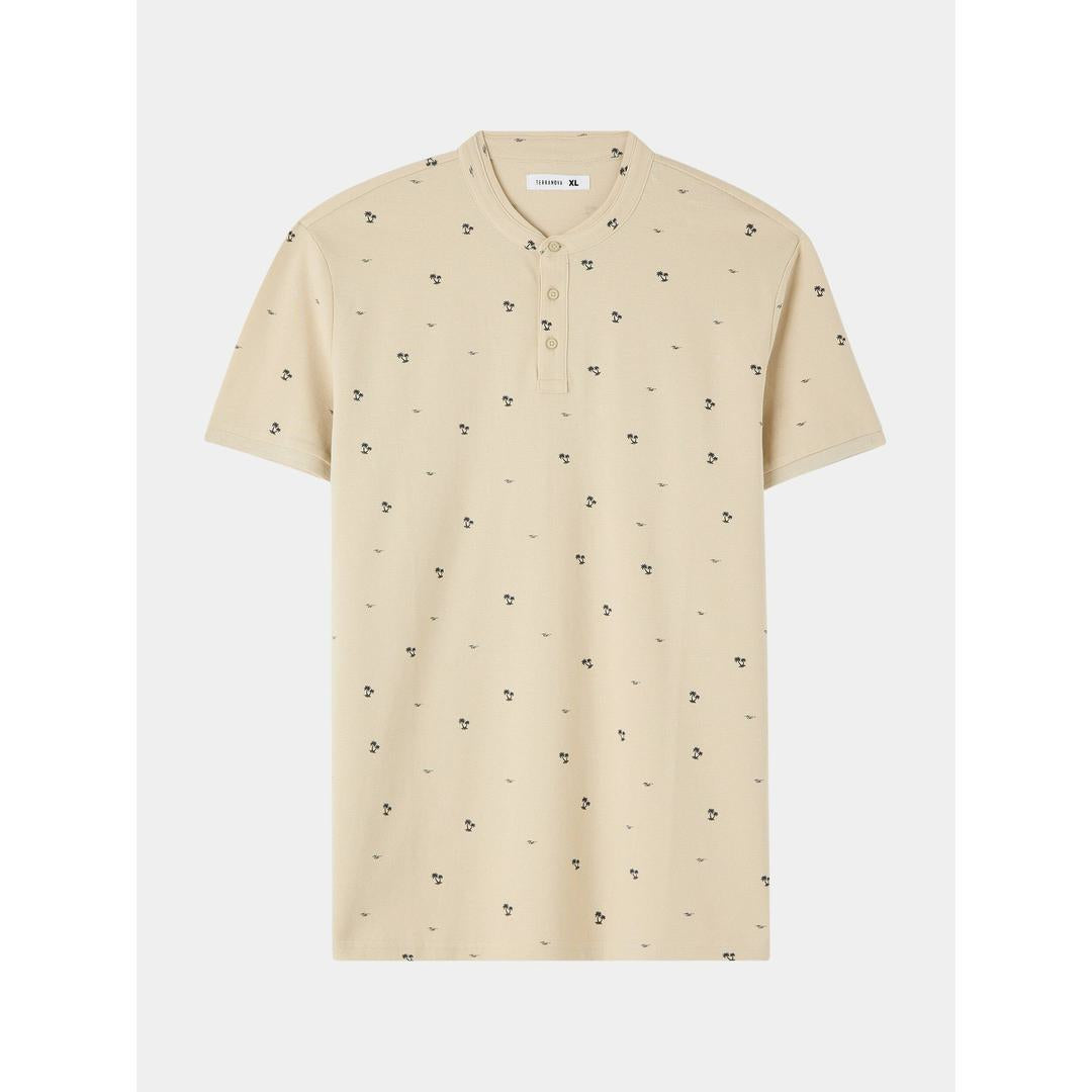 Micro Patterned Henley T-Shirt