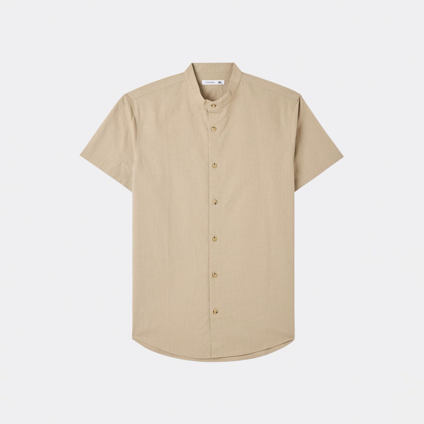 Mandarin Collar Short Sleeve Shirt