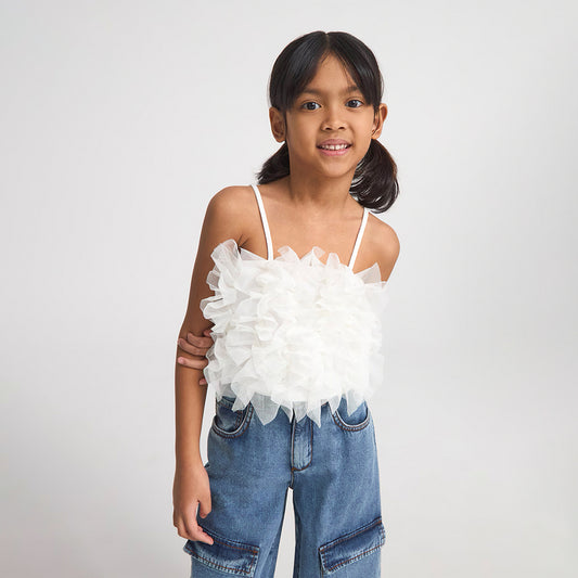 Thin Straps Tulle Top