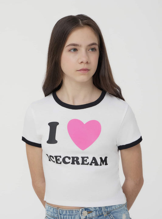 Kids Girls Short-sleeved T-shirt