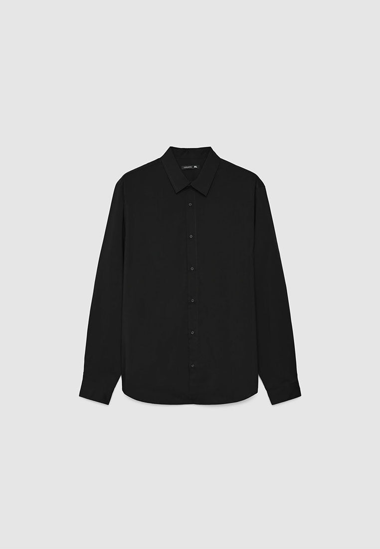 Men's Plain Colour Long Sleeve Shirt