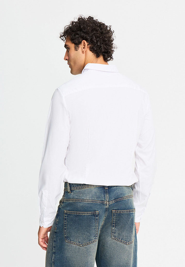 Men's Plain Colour Long Sleeve Shirt
