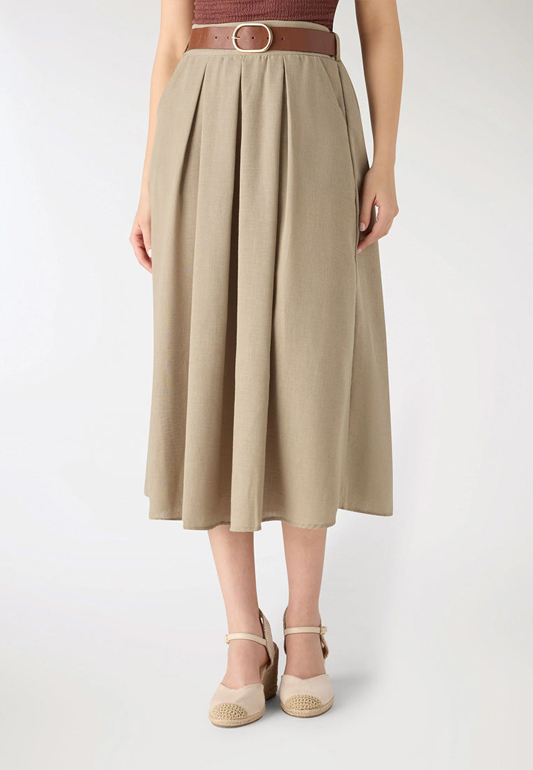 Women's Flared Skirt with Belt