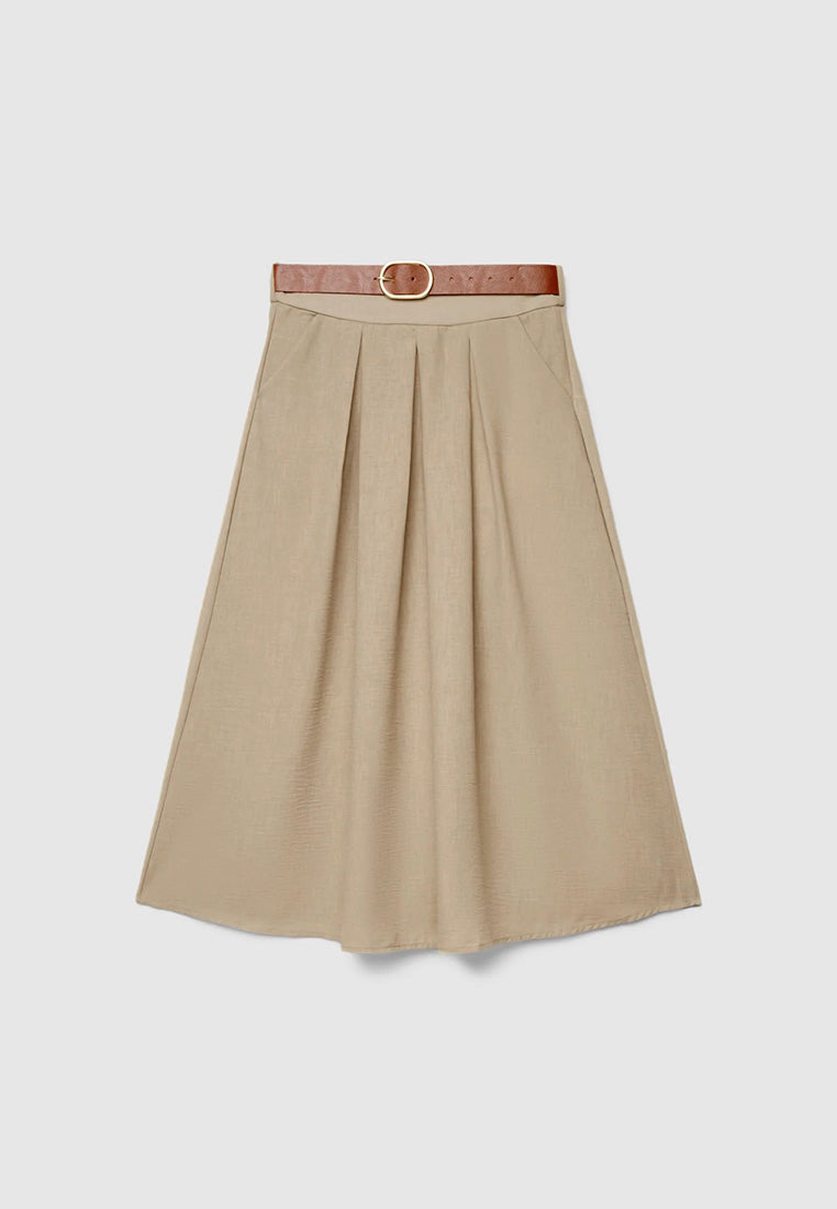 Women's Flared Skirt with Belt