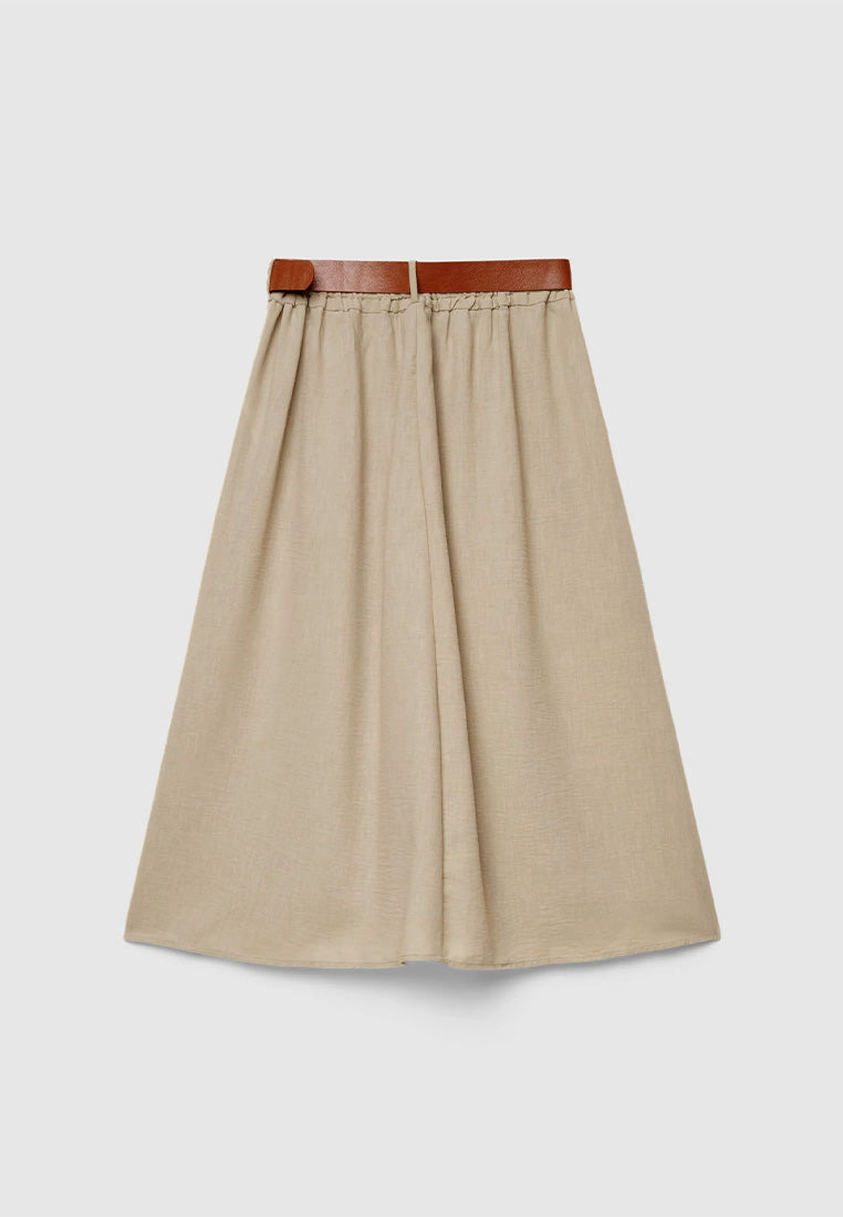 Women's Flared Skirt with Belt