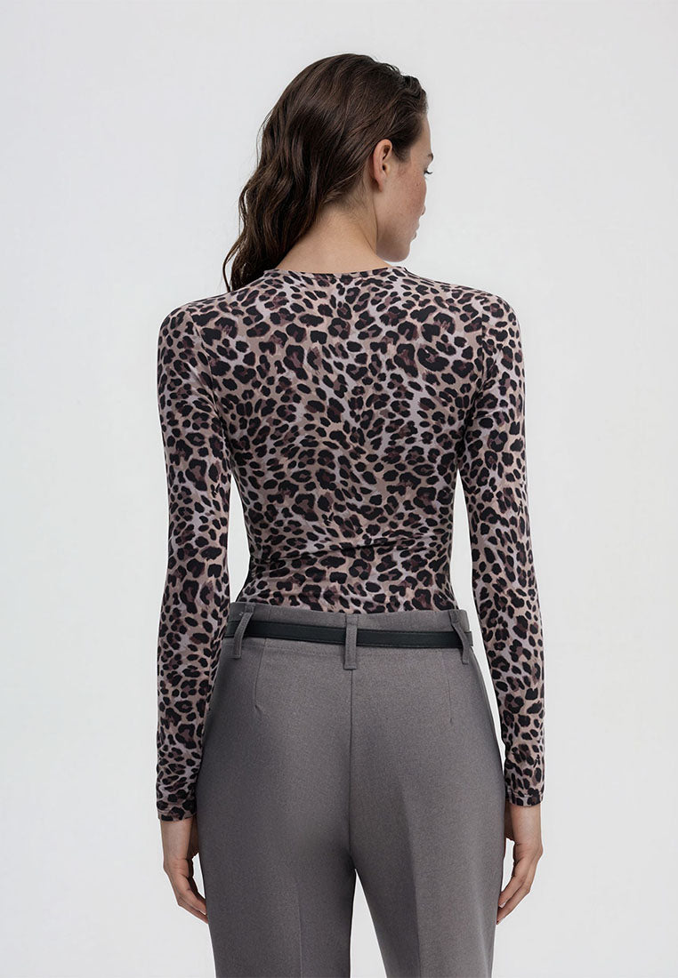 Women's Long Sleeve Patterned T-Shirt