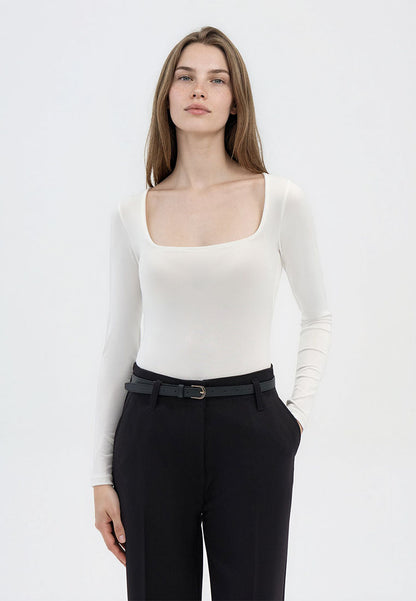 Women's Plain Colour Long Sleeve T-Shirt