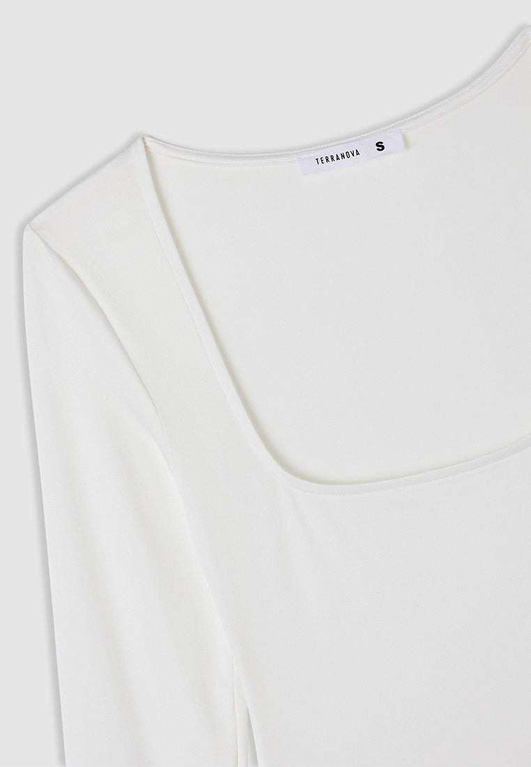 Women's Plain Colour Long Sleeve T-Shirt