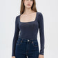 Women's Plain Colour Long Sleeve T-Shirt