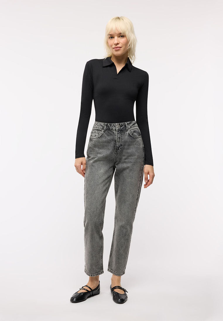 Women's Long-sleeved T-shirt with polo collar