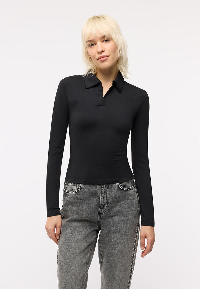 Women's Long-sleeved T-shirt with polo collar