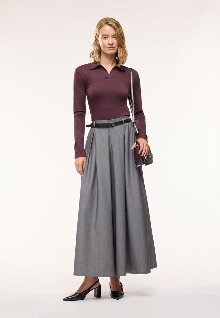 Women's Long-sleeved T-shirt with polo collar