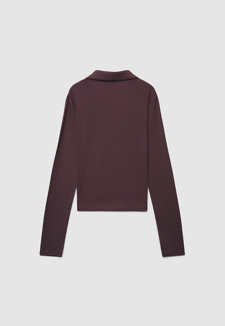 Women's Long-sleeved T-shirt with polo collar