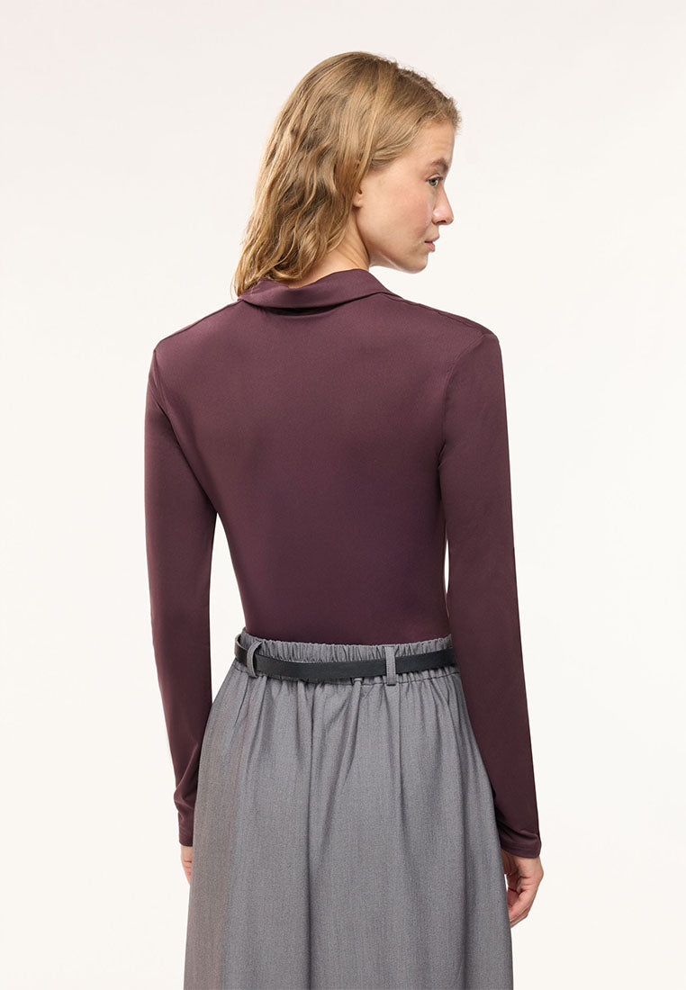 Women's Long-sleeved T-shirt with polo collar