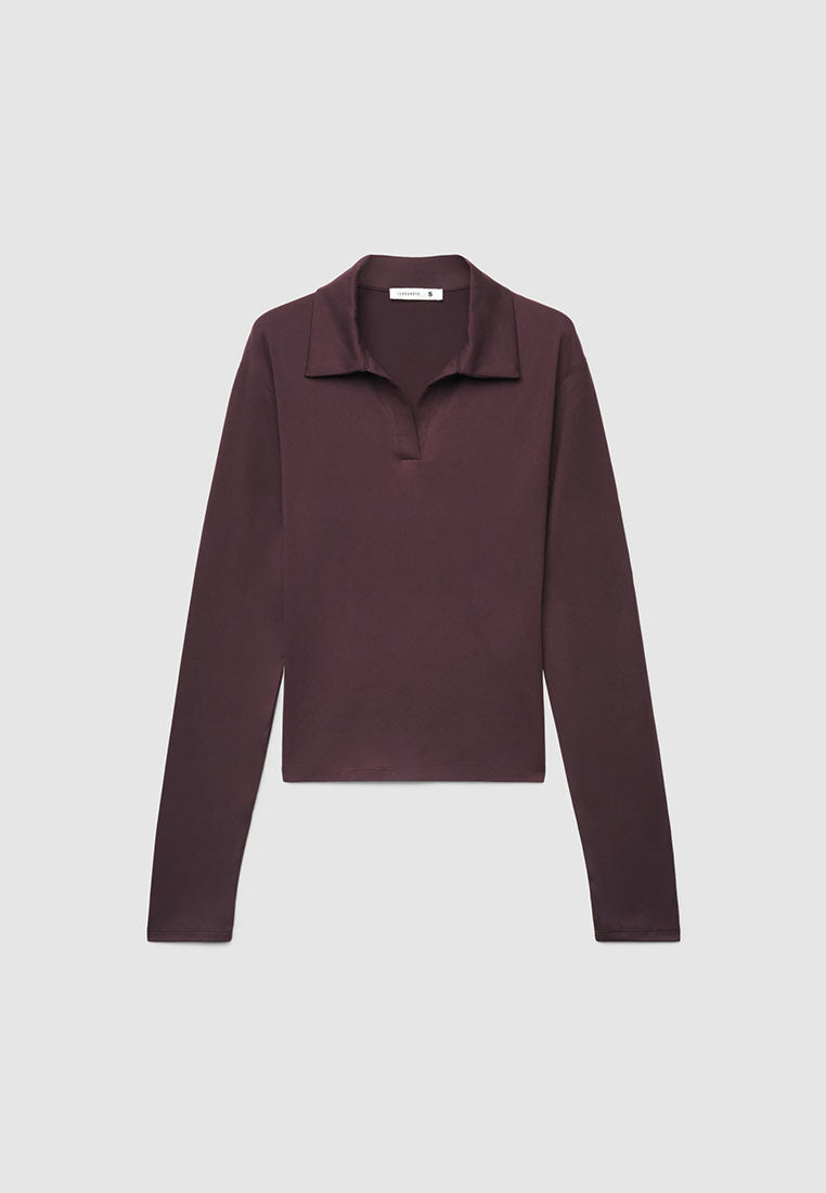 Women's Long-sleeved T-shirt with polo collar