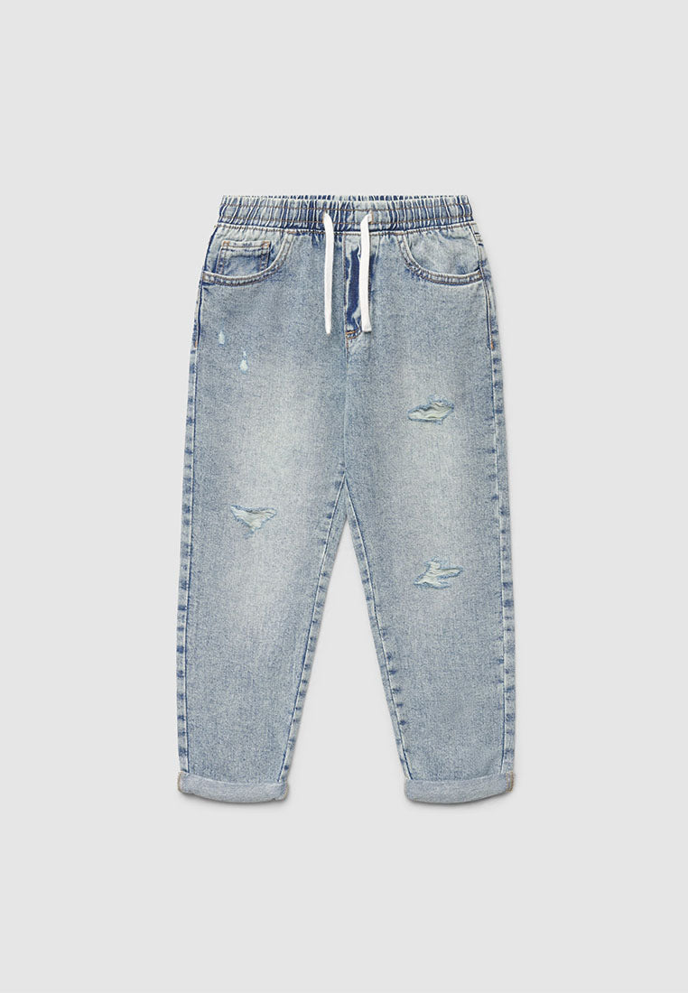 Long Solid Colour Jeans Trousers for Boys
