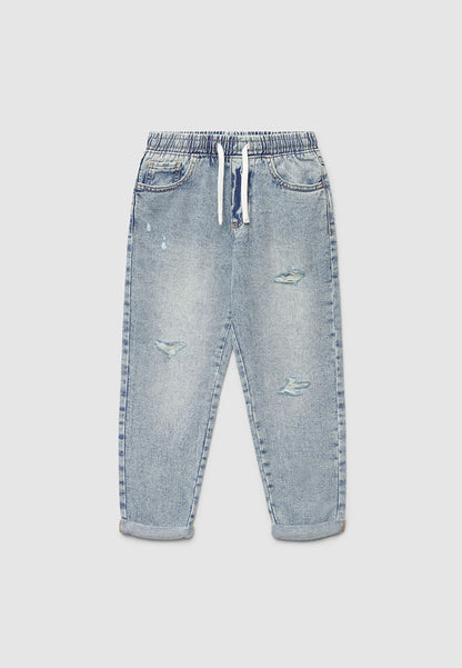 Long Solid Colour Jeans Trousers for Boys