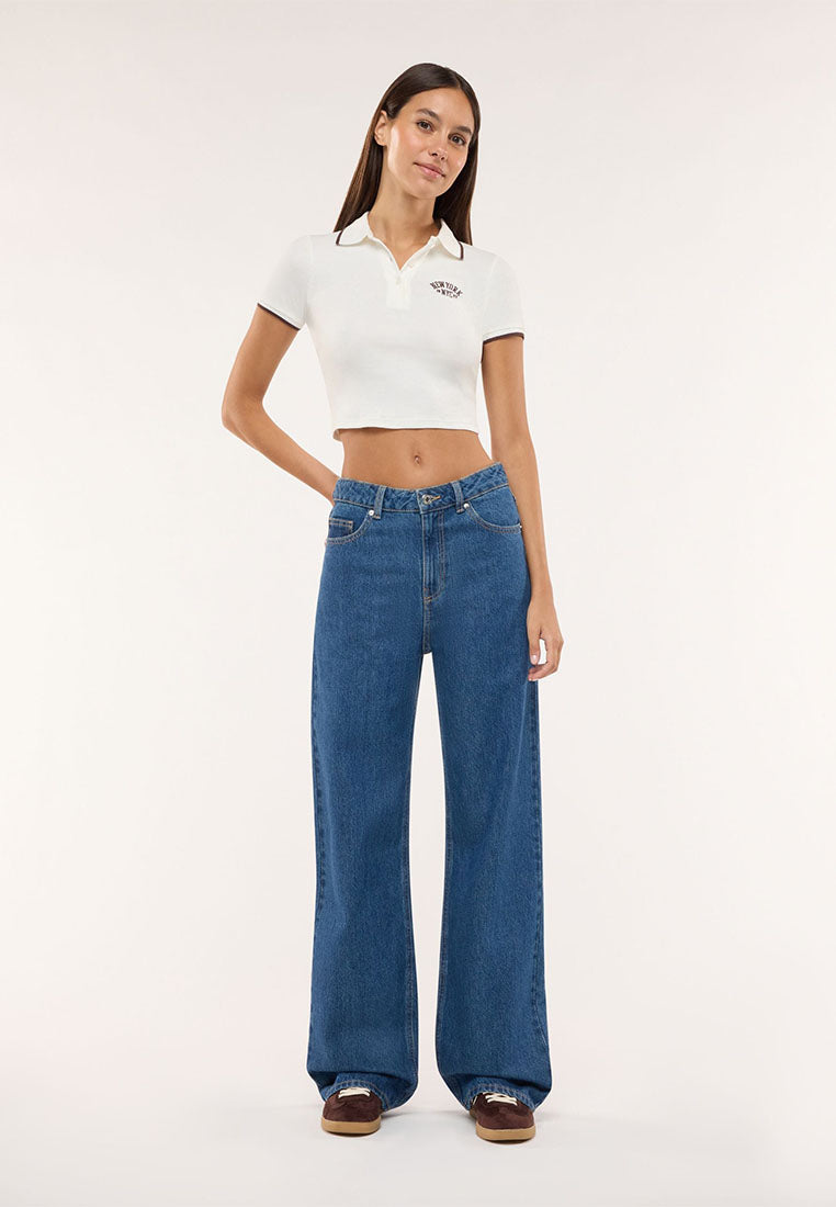Women's Long Solid Colour Jeans Trousers