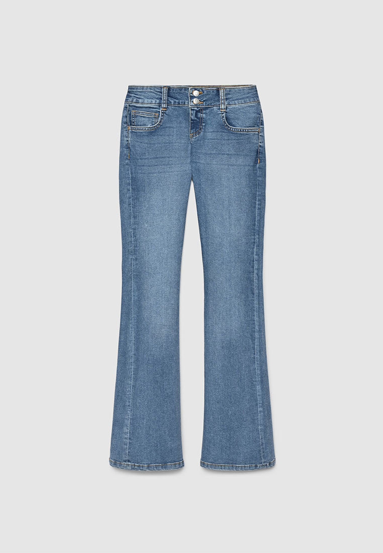 Women's Long Solid Colour Jeans Trousers
