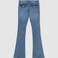 Women's Long Solid Colour Jeans Trousers
