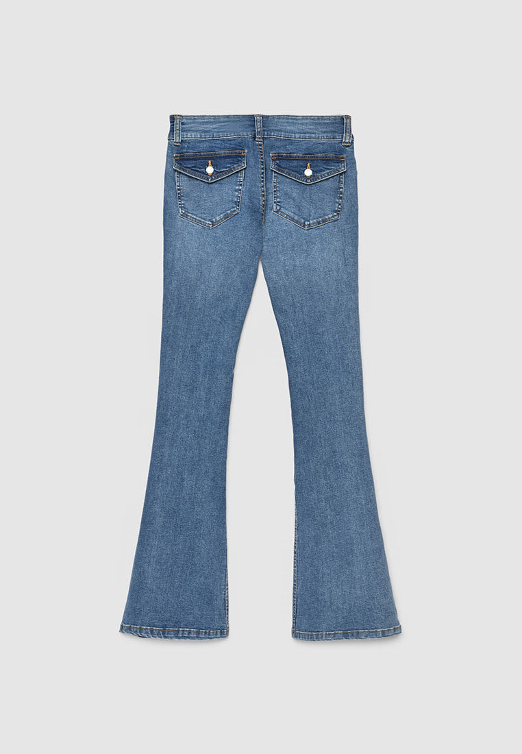 Women's Long Solid Colour Jeans Trousers