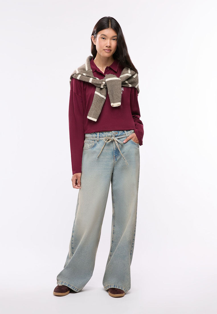 Women's Long Solid Colour Jeans Trousers