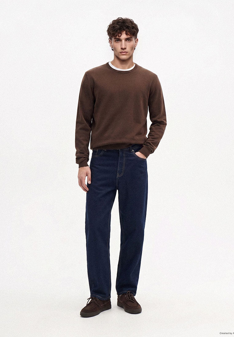 Men's Plain Crew Neck Sweater