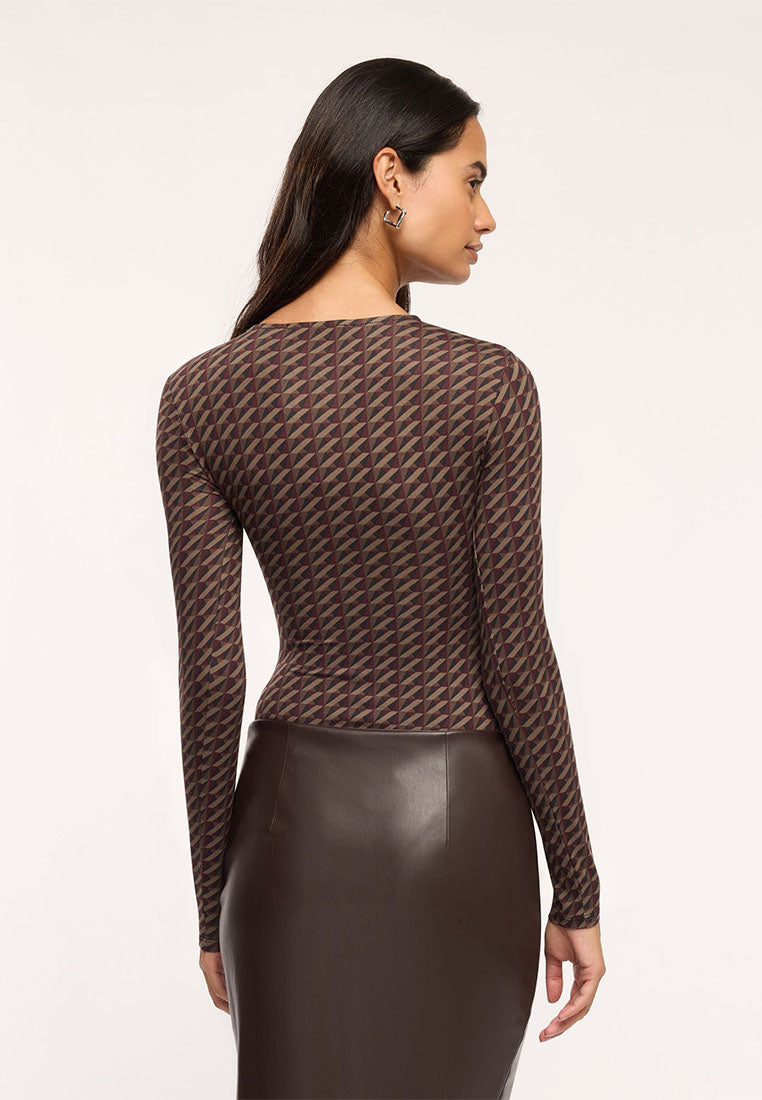 Women's Long Sleeve Patterned T-Shirt