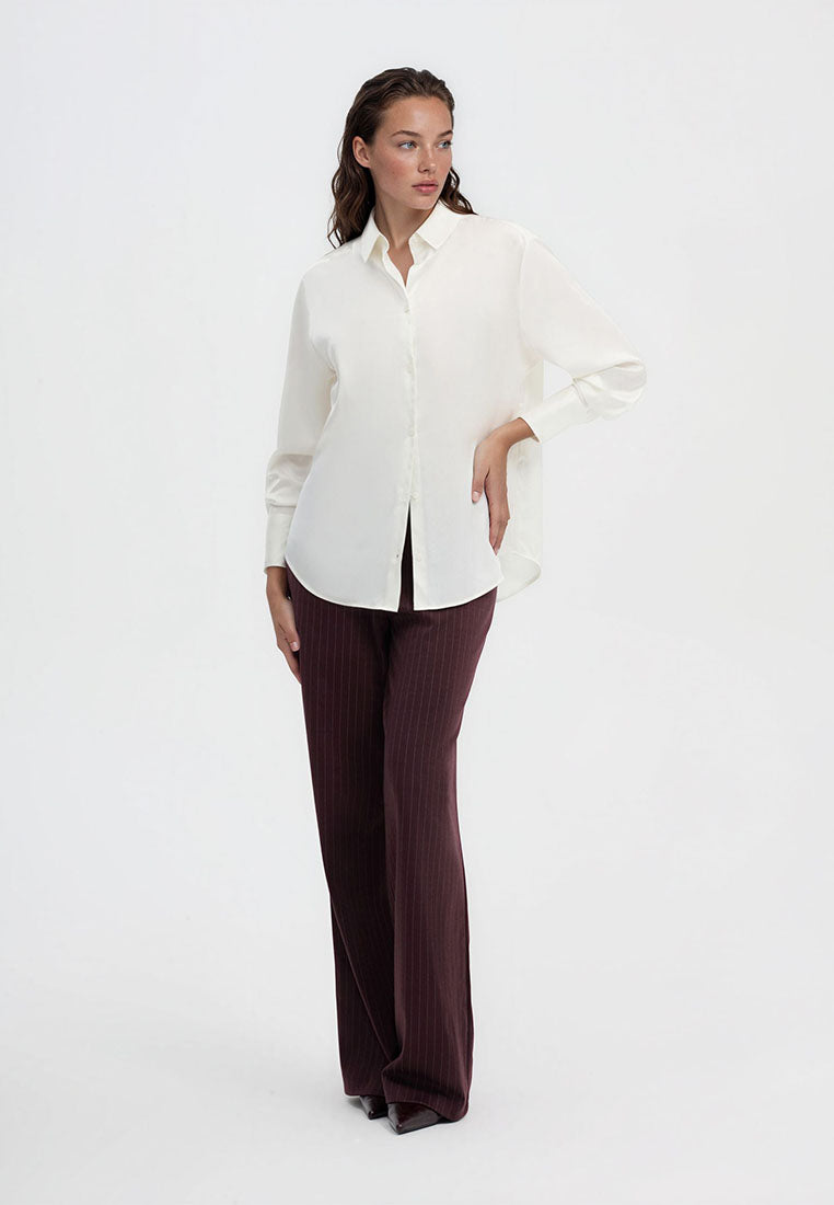 Women's Plain Colour Long Sleeve Shirt