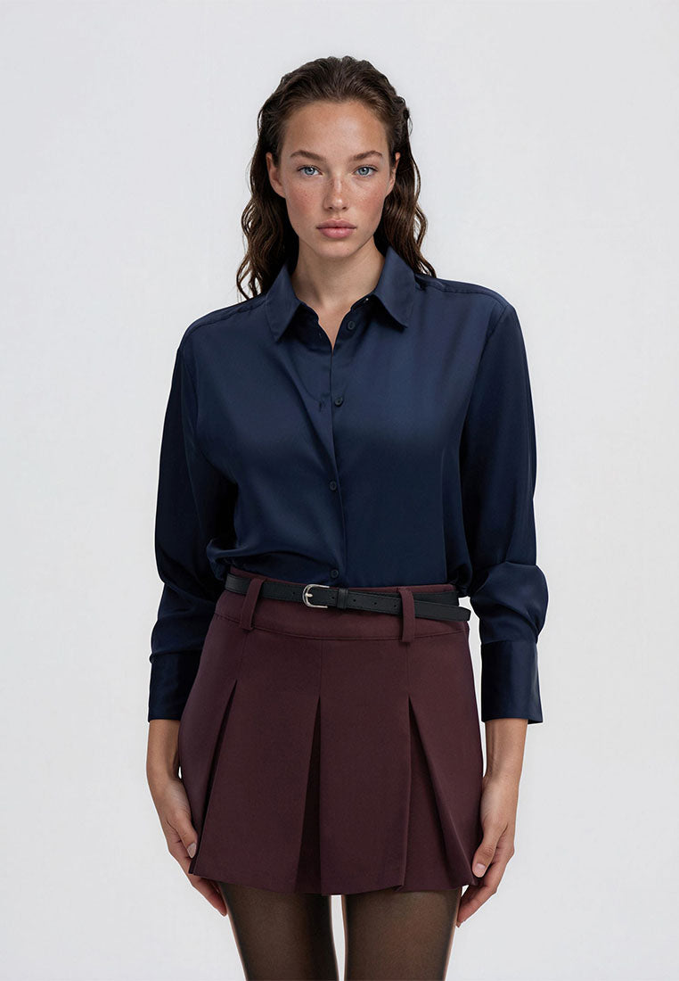 Women's Plain Colour Long Sleeve Shirt