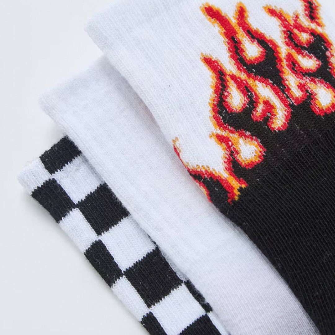 Pack of 3 Flame Pattern Socks