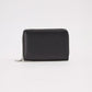 Solid Color Synthetic Leather Wallet with Pendant