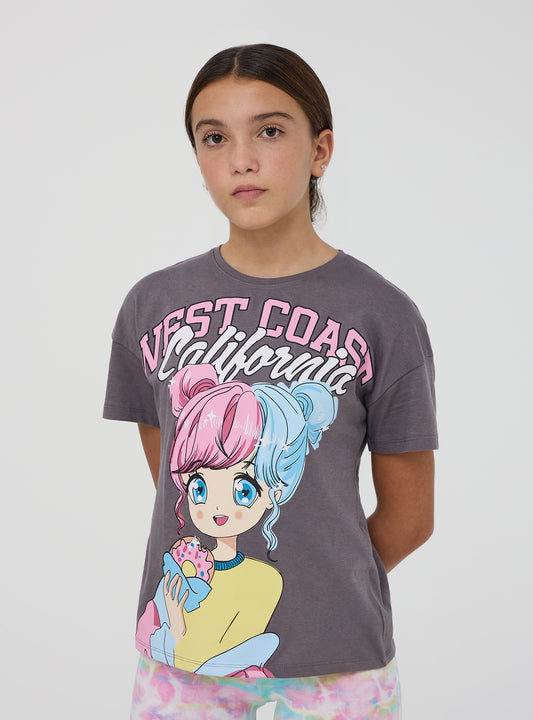 Kids Girls Short-sleeved T-shirt