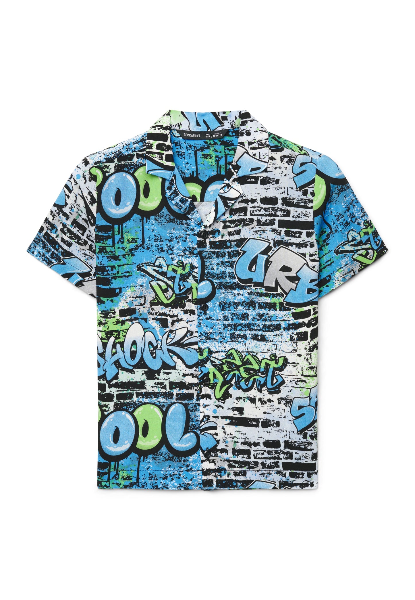 All Over Graffiti Print Polo Shirt for Boys