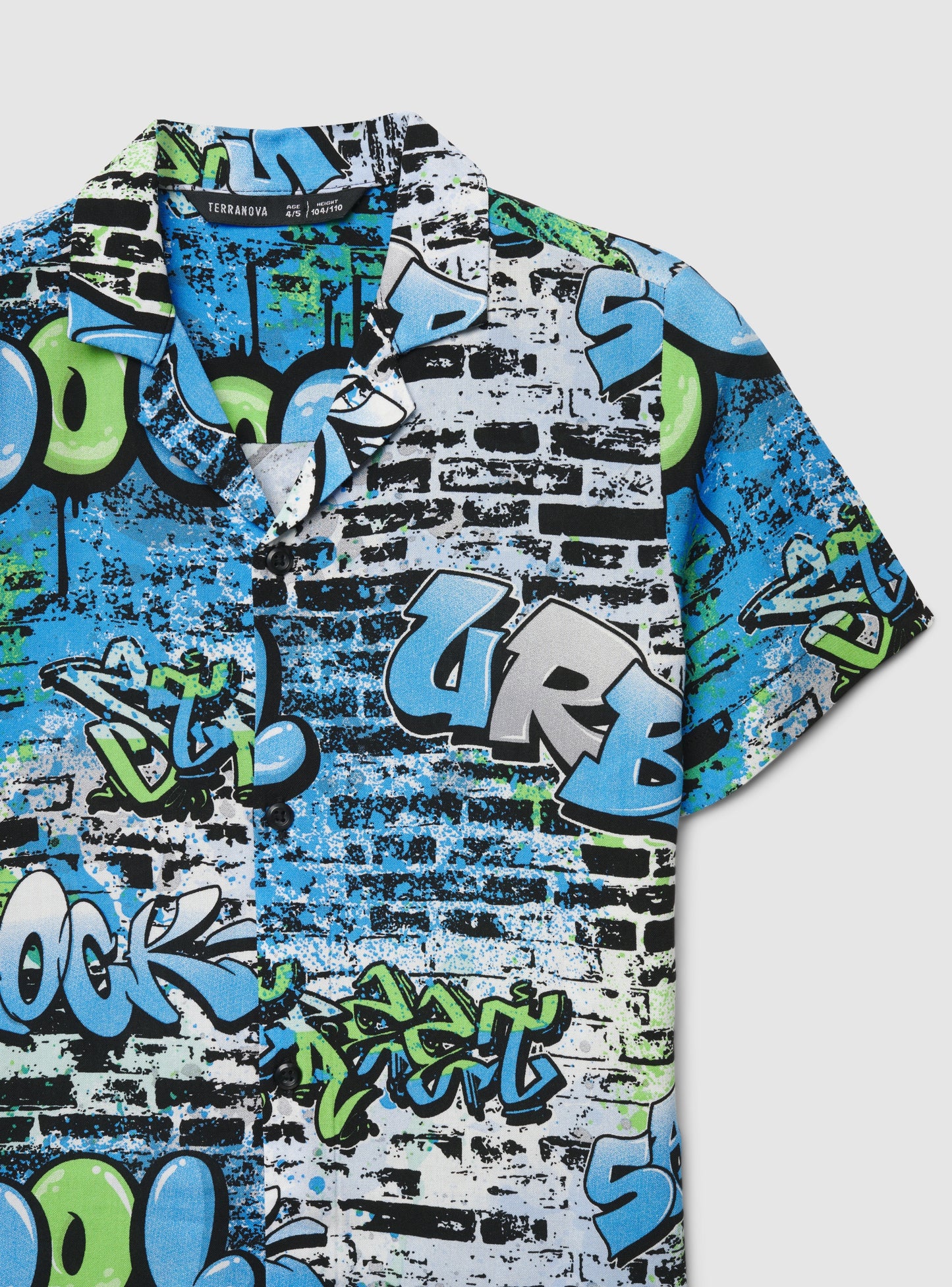 All Over Graffiti Print Polo Shirt for Boys