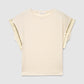 Women's Striped Tee with Sequin Fringe Sleeves