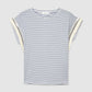 Women's Striped Tee with Sequin Fringe Sleeves