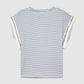 Women's Striped Tee with Sequin Fringe Sleeves