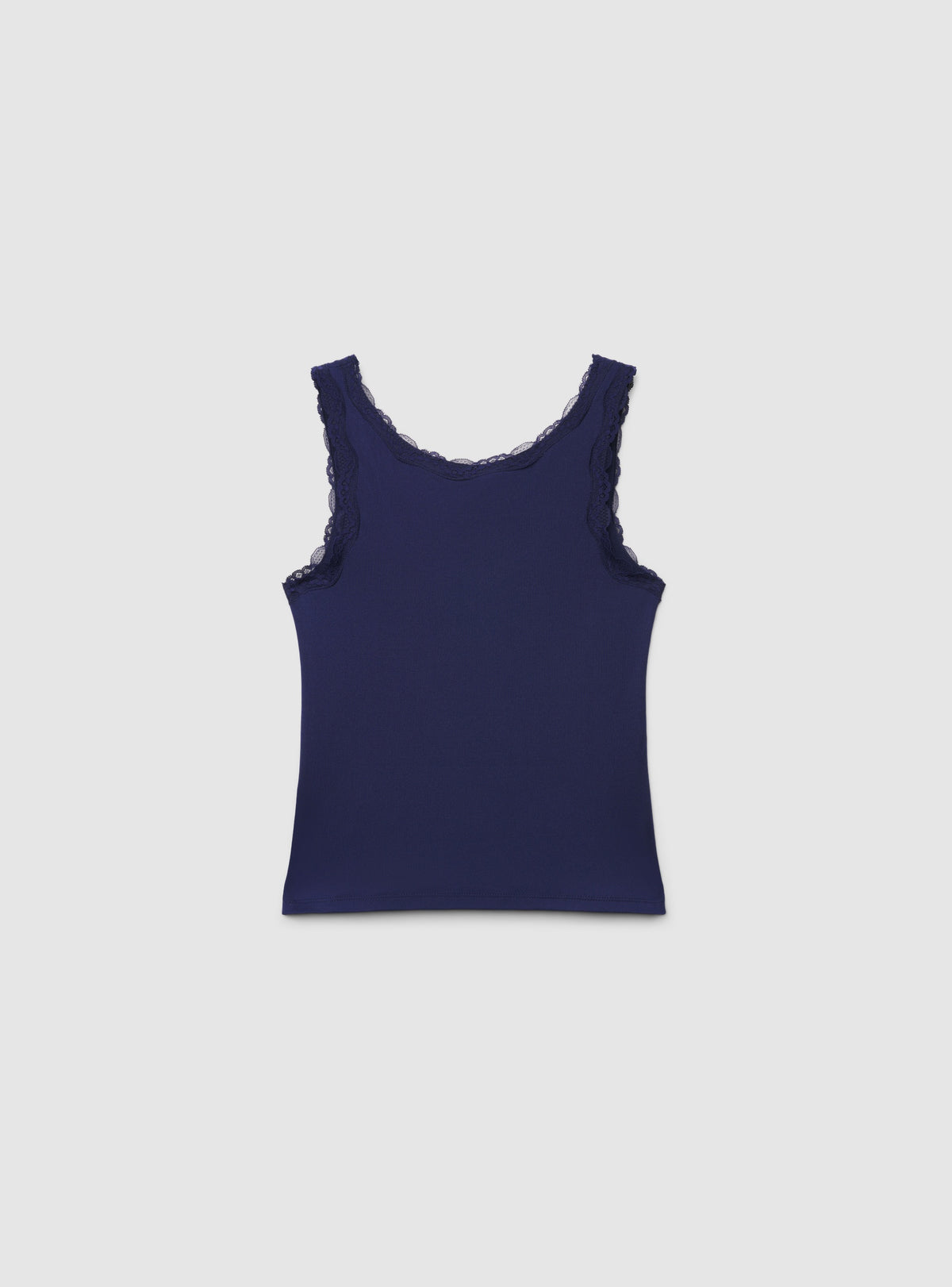 Women's Ribbed Lace-Trimmed Tank Top