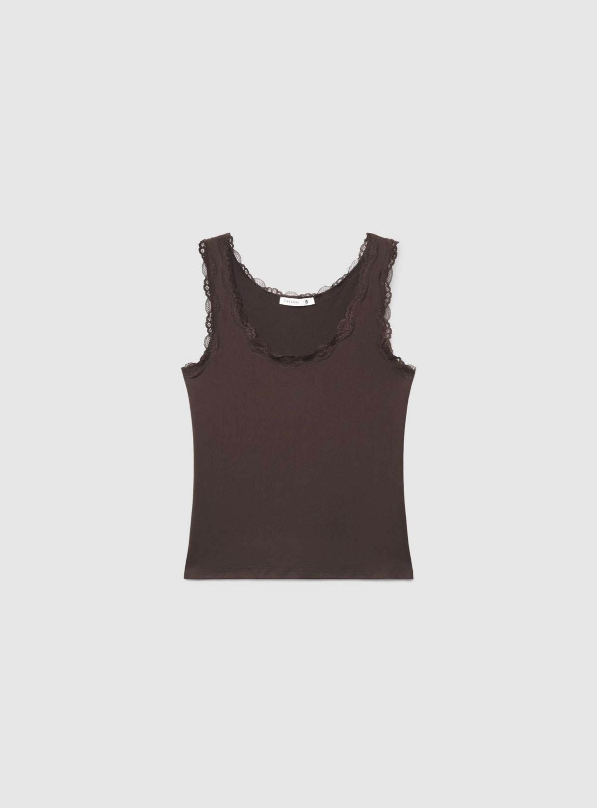 Women's Ribbed Lace-Trimmed Tank Top