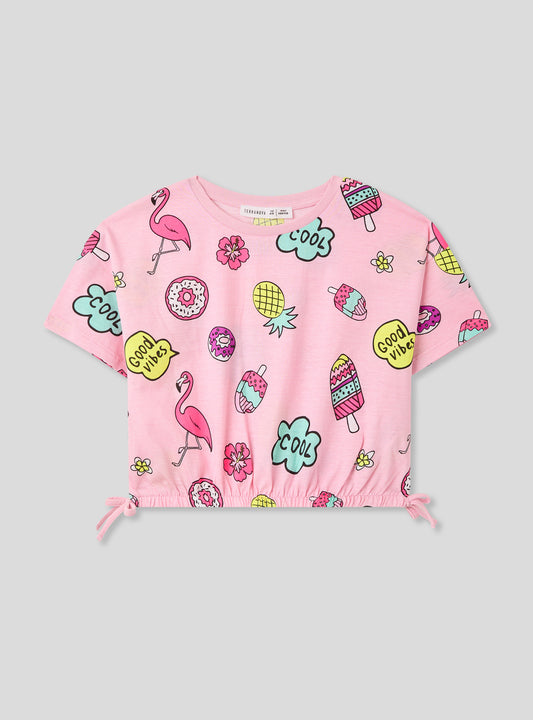 Kids Girls Short-sleeved T-shirt