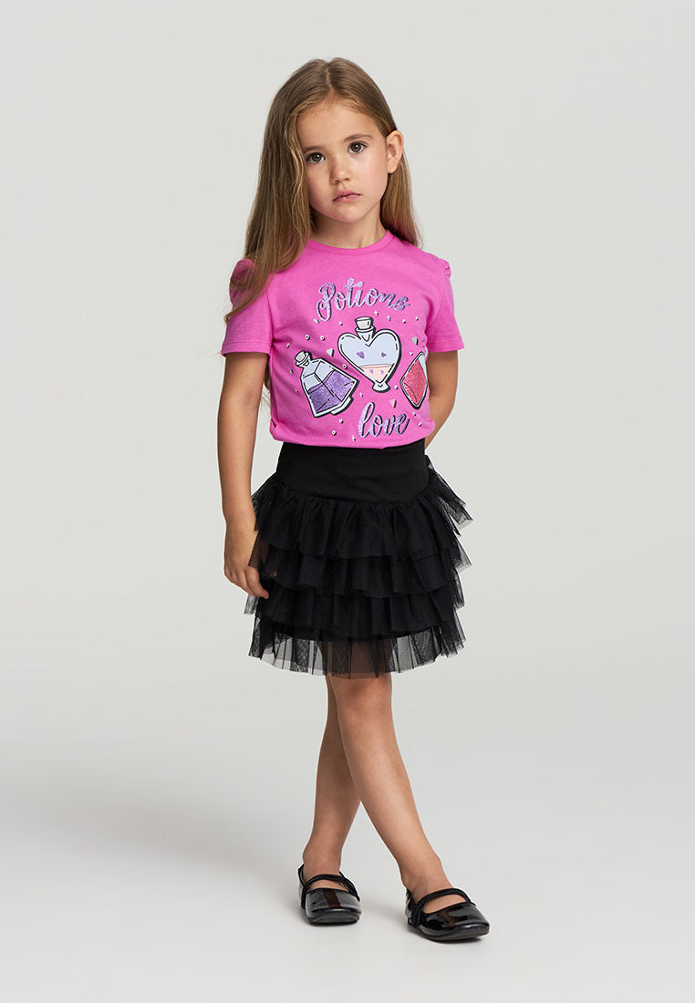 Kids Girls Short-sleeved T-shirt